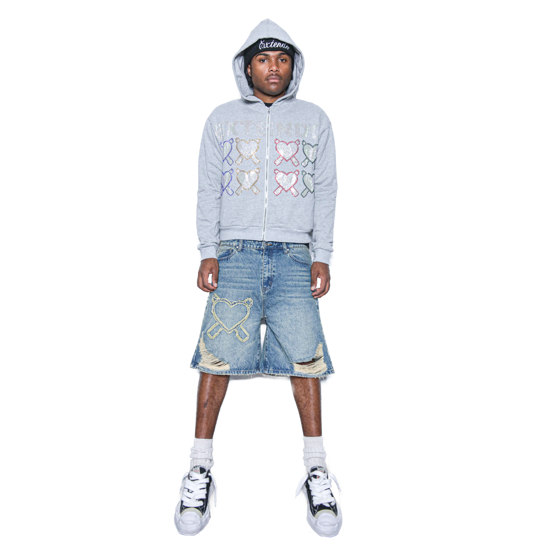 Multi Stone Extendo Cropped Zip Up