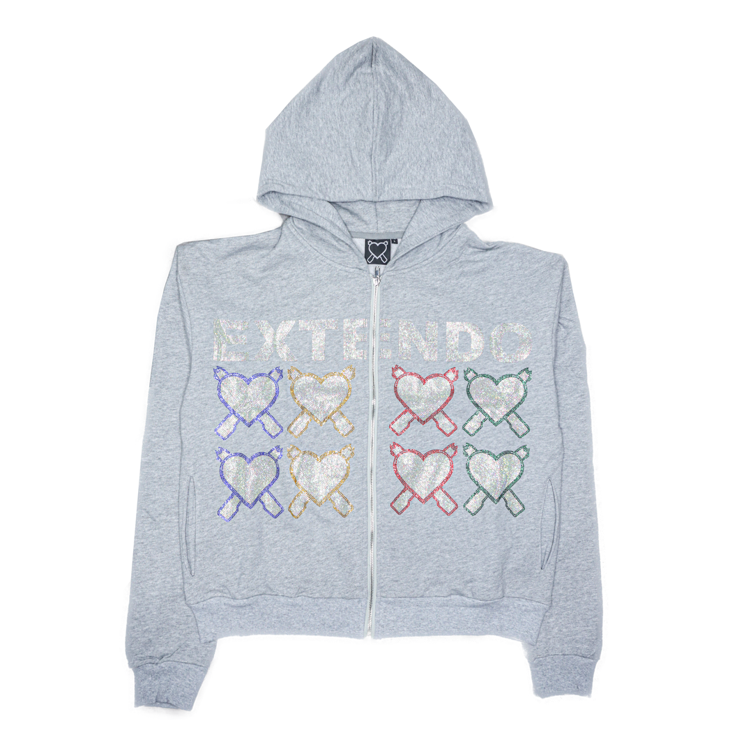 Multi Stone Extendo Cropped Zip Up